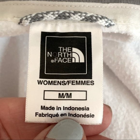 THE NORTH FACE Fleece Jacket Full Zip White Gray Lightweight Activewear Size M - Picture 2 of 15